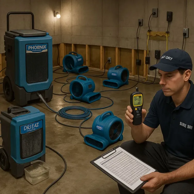 Structural Drying and Dehumidification process in Lamesa, TX